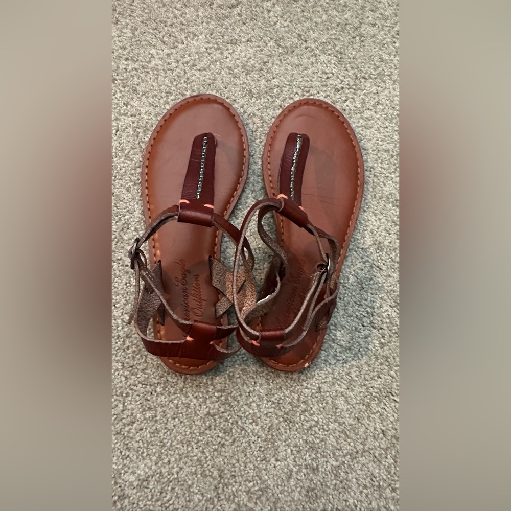 American Eagle Outfitters Brown Leather Sandals